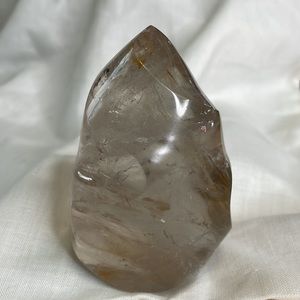 Smoky Quartz Flame Crystal Stone Energy Reiki Tower Carving Healing Grounding
